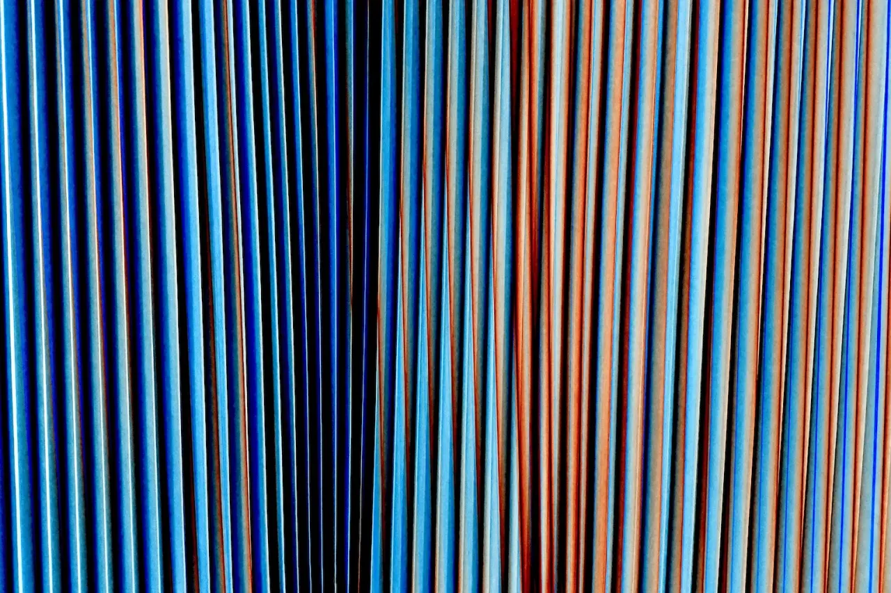 abstract image of blue and brown stripes